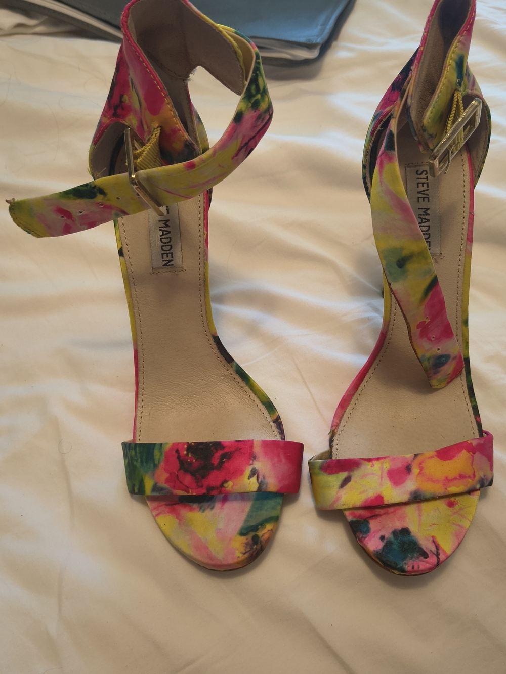 Steve Madden Multicolor Tie-Dye Ankle Strap Heels